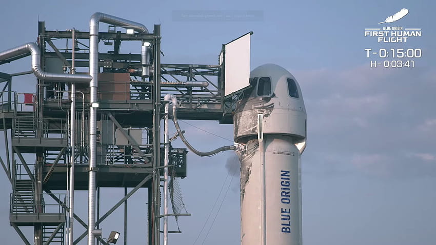 Джеф Безос: Продажбите на космически туристи на Blue Origin наближават 100 милиона долара, Джеф Безос в синьото произход HD тапет