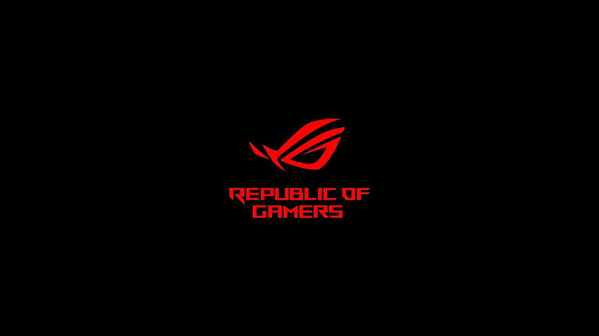 ASUS, Republic of Gamers, red, communication, illuminated, black backgrounds, asus red HD wallpaper