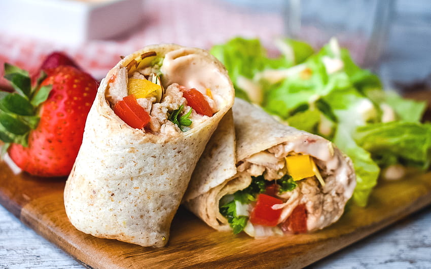 Asian Chicken Wraps, flavorful, quick and easy HD wallpaper