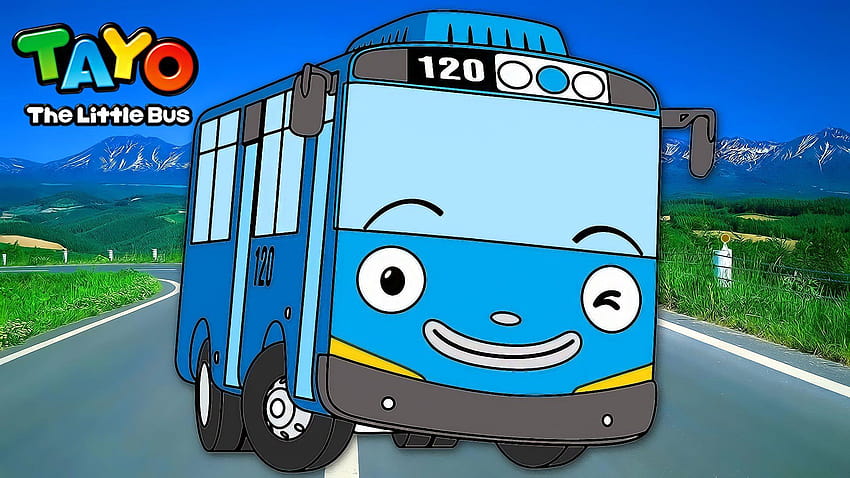 Coloring Page Cars Bus for Kids, tayo il piccolo autobus Sfondo HD