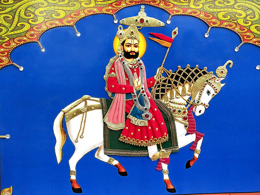 Laxman Art God Baba Ramdev Ji Maharaj Pir 布、真鍮、金属、手作りのワークフレーム、ramdevji を購入する 高画質の壁紙