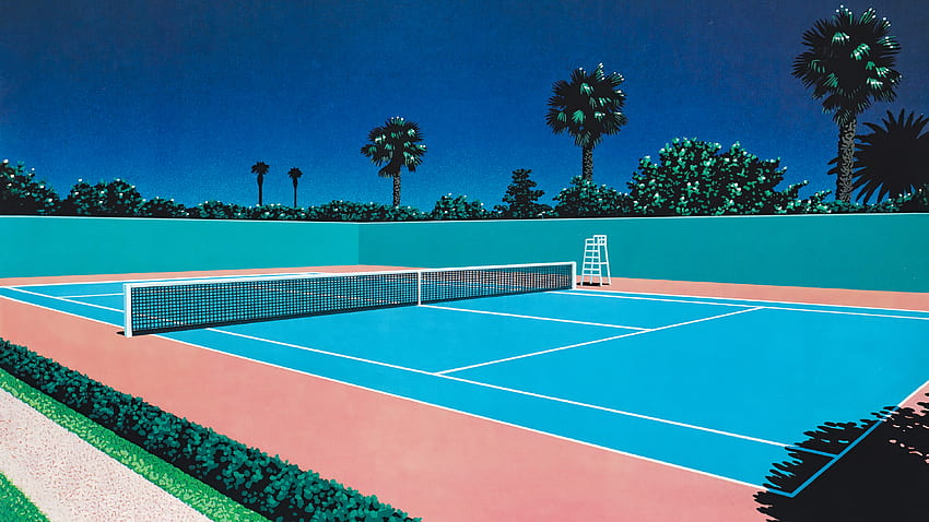 Kort tenisowy autorstwa Hiroshi Nagai [3840x2160] Tapeta HD