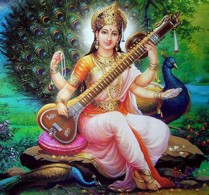 Gods Own Web: Goddess Saraswati, lord saraswati HD wallpaper