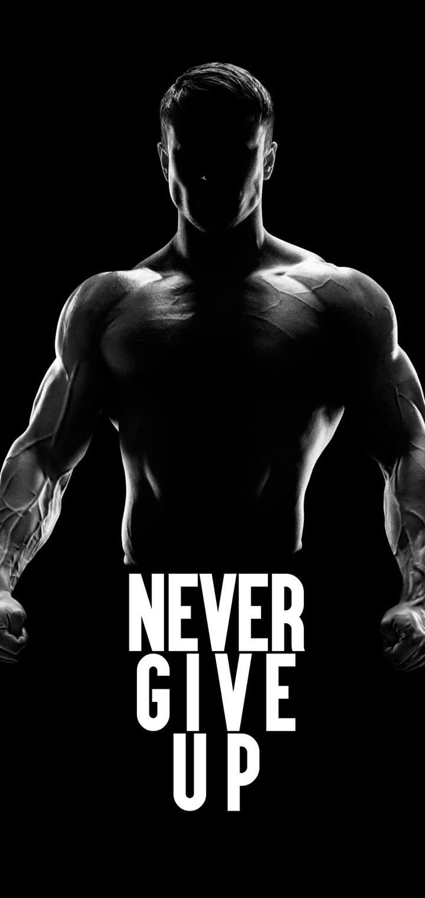 Never Give Up..., motivazione per il body building Sfondo del telefono HD