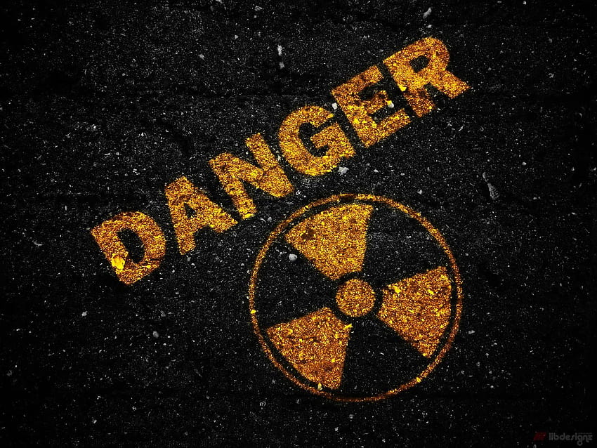 Android Perigo para o seu telefone celular, símbolo de armas nucleares papel de parede HD