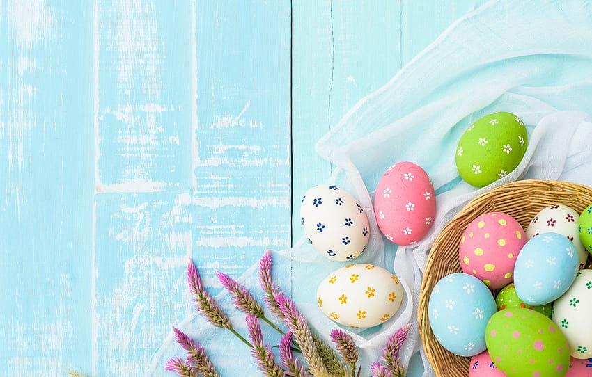 цветя, яйца, Великден, цветя, пролет, Великден, яйца, декорация, пастелни цветове , раздел празници, пастелно великденско яйце HD тапет