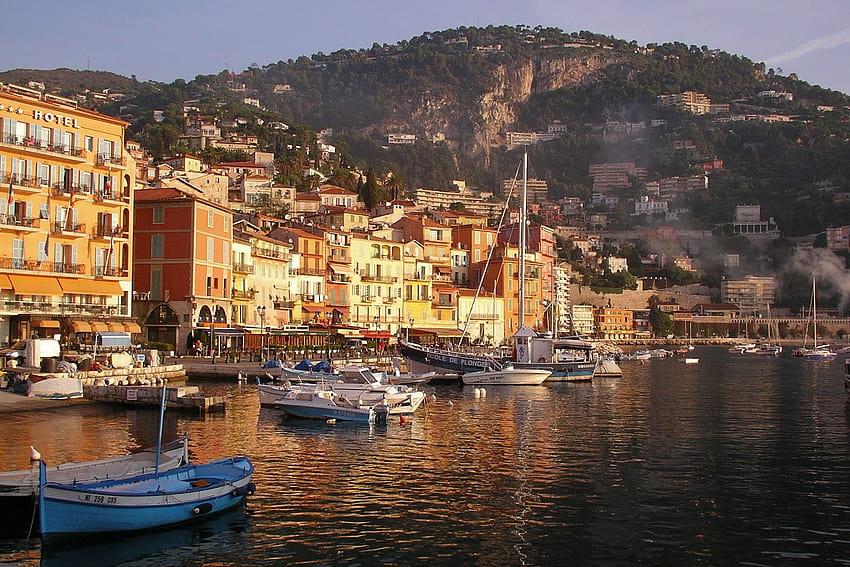 France, Coast, Mediterranean Village, nautical vessel, city HD wallpaper