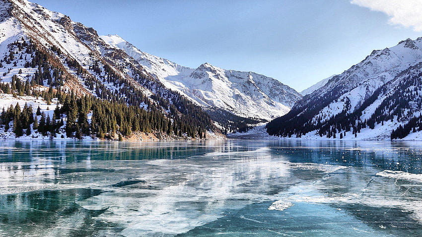 Ice Lake Almaty Eyaleti Kazakistan HD duvar kağıdı