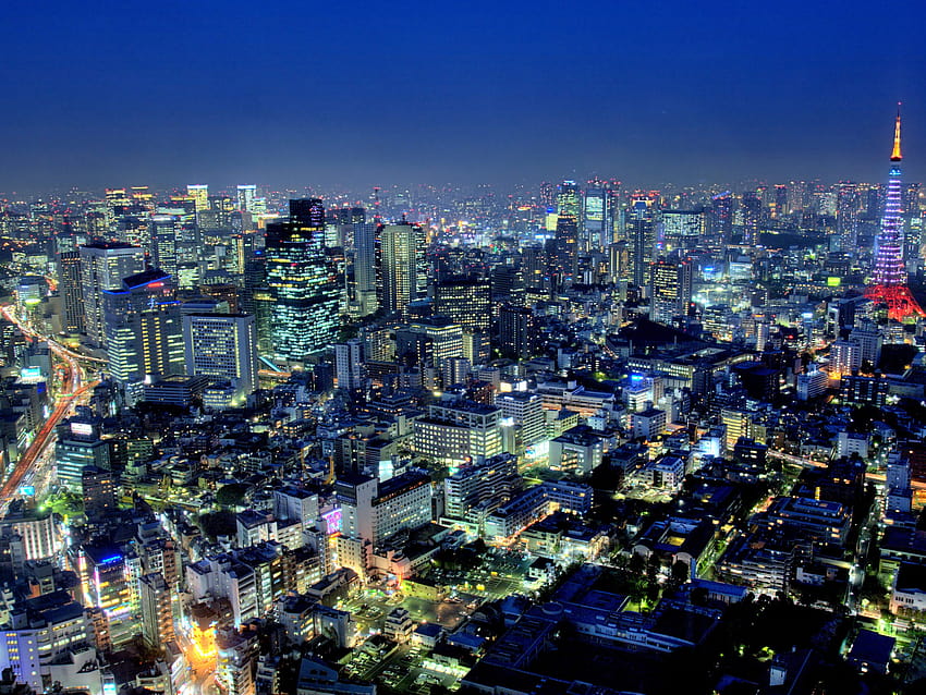 โตเกียวไนท์วิว เมืองที่มีประชากรมากที่สุดในโลก 13.62 ล้านคน ในปี 2559 นี่คือสำนักงานใหญ่ของจักรพรรดิแห่งญี่ปุ่นและรัฐบาลญี่ปุ่น : 13 โตเกียวตอนกลางคืน คอมพิวเตอร์ วอลล์เปเปอร์ HD