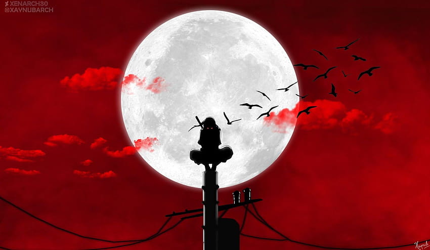 Held im Schatten, Itachi-Mond HD-Hintergrundbild