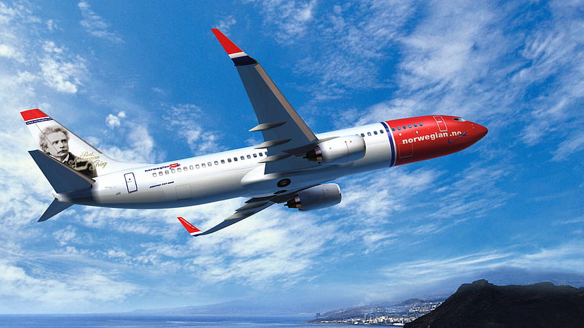 Norwegian Air, Boeing 737 Airplane 2560x1440 Q HD wallpaper