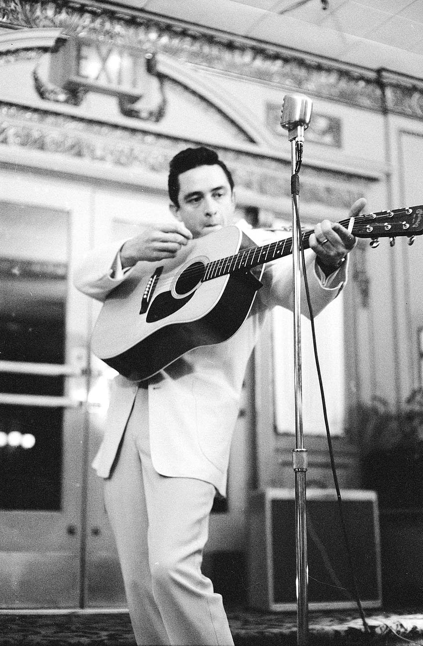 Johnny Cash, bevor er einen schwarzen, jungen Johnny Cash trug HD-Handy-Hintergrundbild