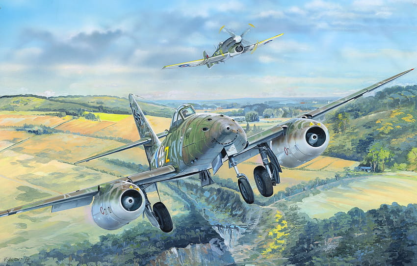 Messerschmitt, The Hawker Tempest, Swallow, Me 262A, Hawker Typhoon Sfondo HD