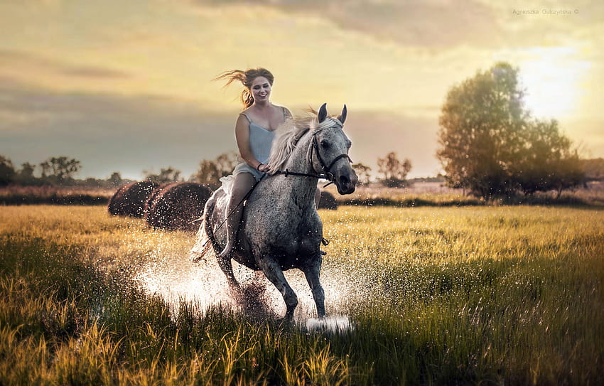 1600x1200 Happy Girl Riding Horse 1600x1200 Resolution, girl rider HD wallpaper