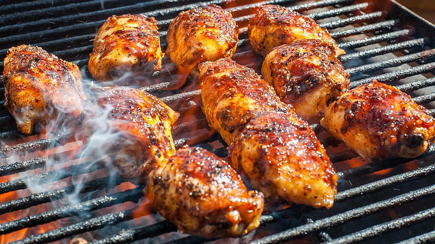 Grilled Chicken, bbq wings HD wallpaper