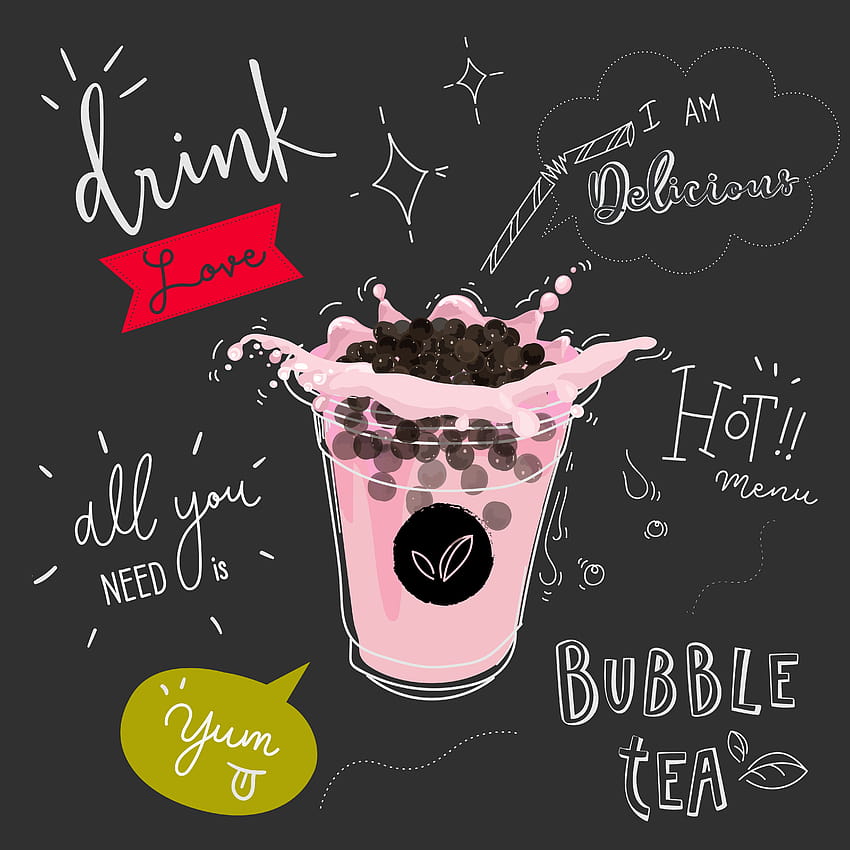 Bubble tea Special Promotions Blackboard Design Poster, summer boba HD phone wallpaper