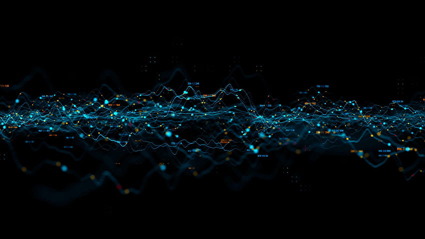 3d render abstract backgrounds with graph made of dot particles. HD wallpaper