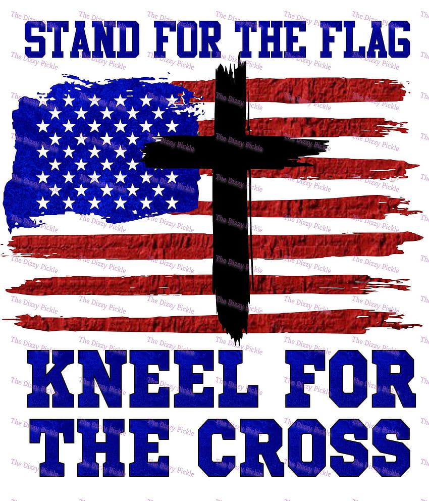 십자가를 위해 무릎을 꿇고 고통받는 미국인을 위해 깃발을 위해 서십시오 HD 전화 배경 화면