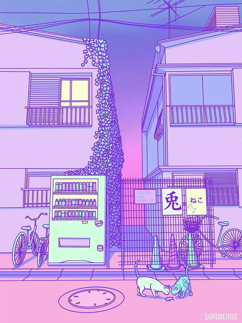 Lilac Japanese city shared by ✨, aesthetic lilac HD phone wallpaper