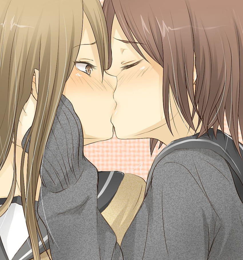 Yuri anime kissing HD phone wallpaper | Pxfuel