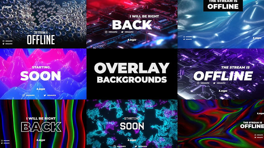 Twitch Overlay Backgrounds Pack, be right back stream HD wallpaper