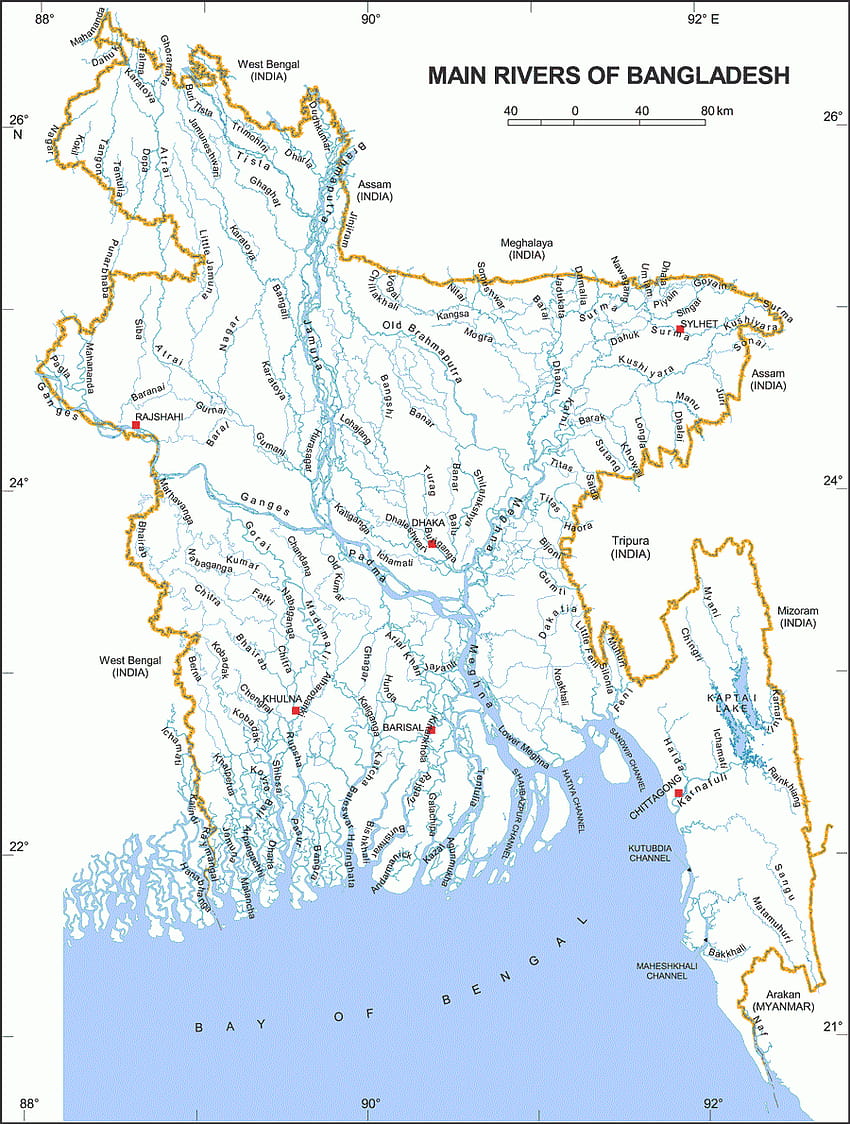 Mapa rzeczna Bangladeszu Tapeta na telefon HD