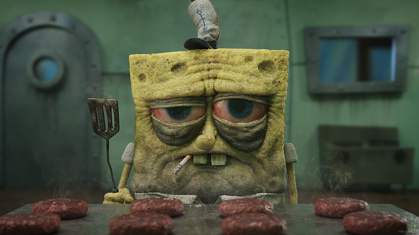 Spongebob Squarepants, spongebob merokok Wallpaper HD