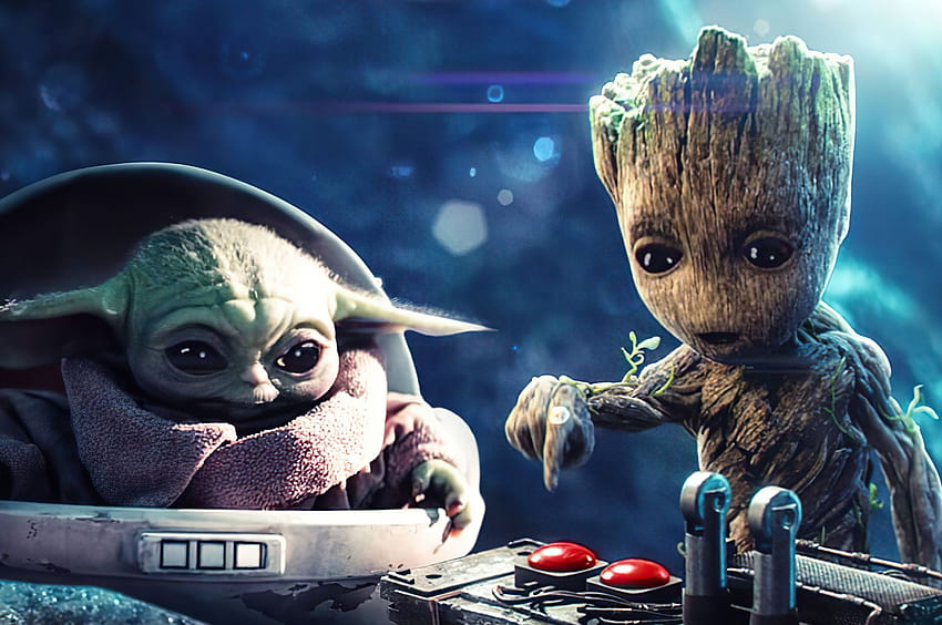 2560x1700 Baby Groot And Baby Yoda Chromebook Pixel , Backgrounds, and, baby groom HD wallpaper
