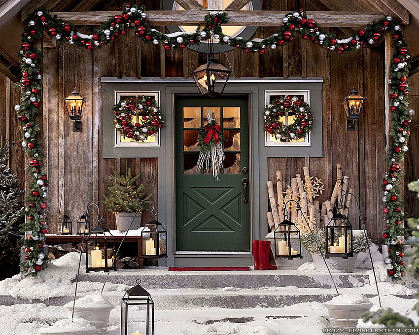 Outdoor Christmas Decorations, christmas porch HD wallpaper | Pxfuel