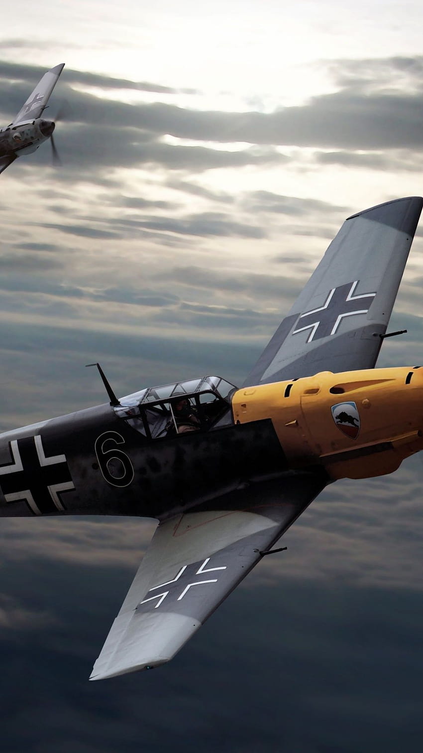 Messerschmitt Bf 109, aereo da caccia tedesco della seconda guerra mondiale, telefono della seconda guerra mondiale Sfondo del telefono HD