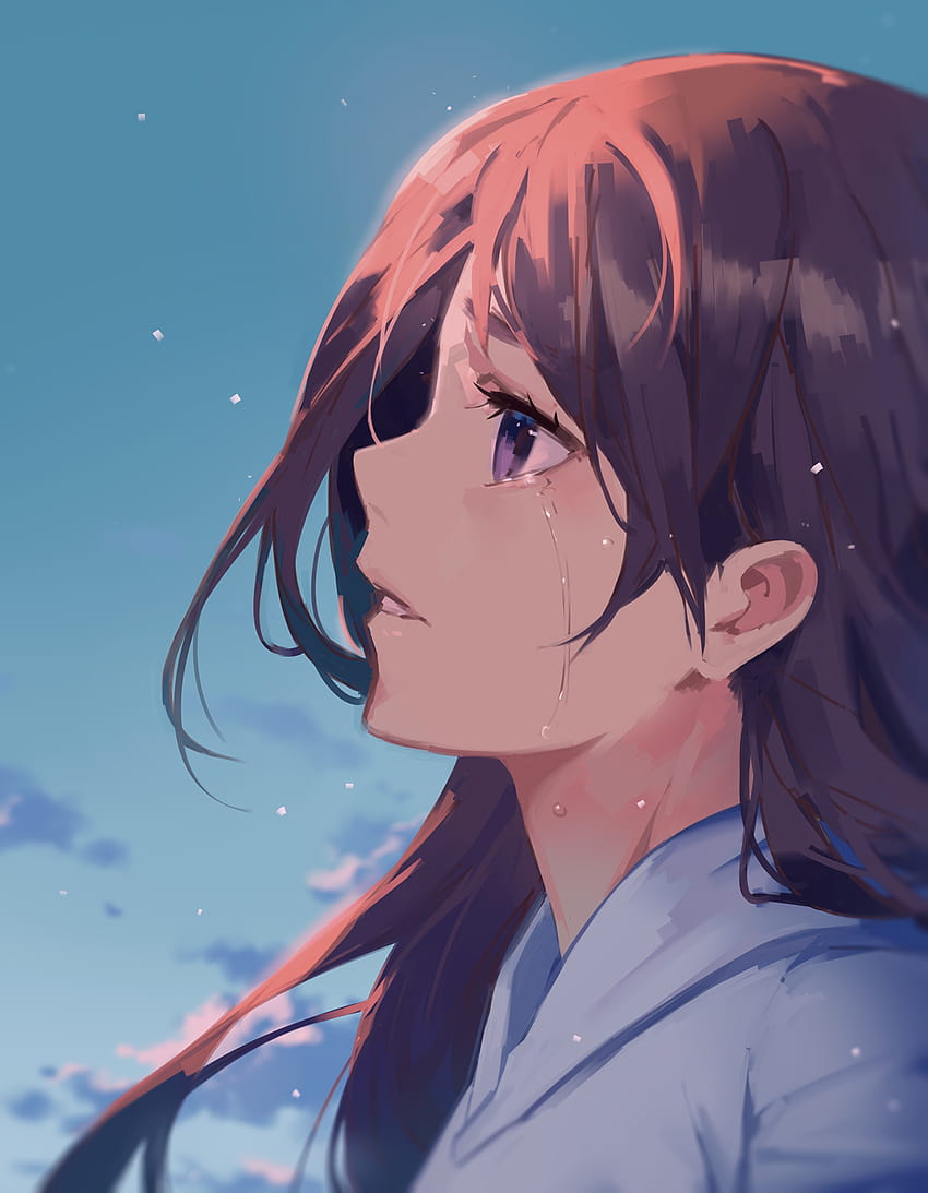 Sad Anime Girl Profile HD phone wallpaper