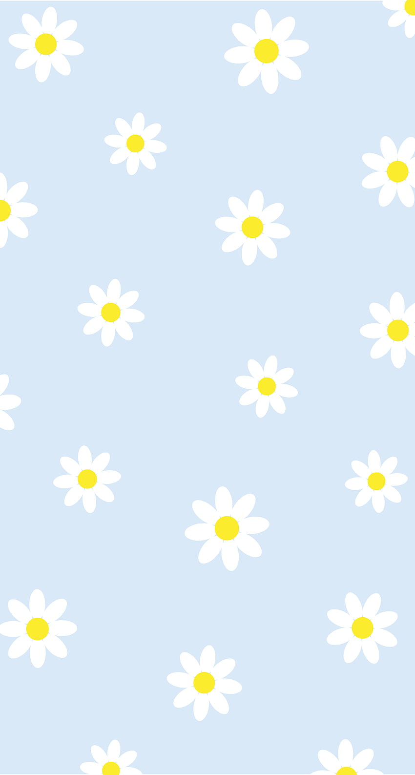 Lindo patrón de margarita, linda primavera azul fondo de pantalla del teléfono