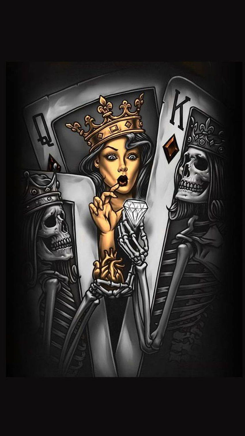 królowa i król autorstwa lizbethxx, karta królowej Tapeta na telefon HD