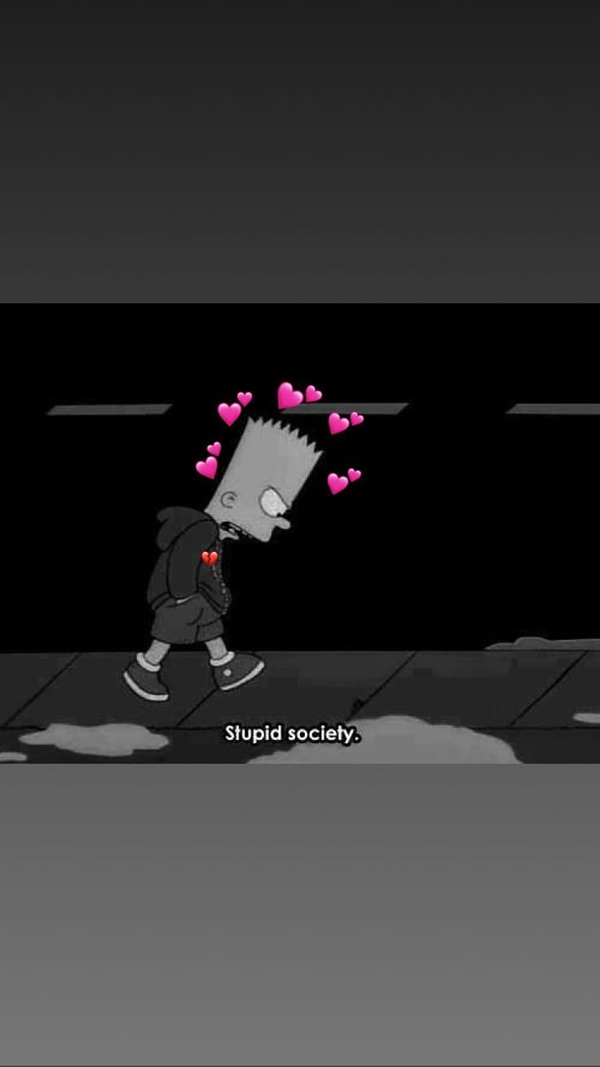 Bart Simpson sad, bart simpson broken heart HD phone wallpaper