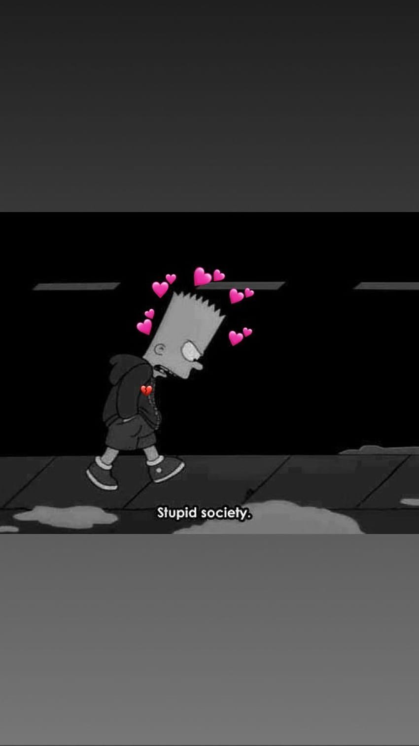 Download Sad Cartoon Bart Simpson Wallpaper