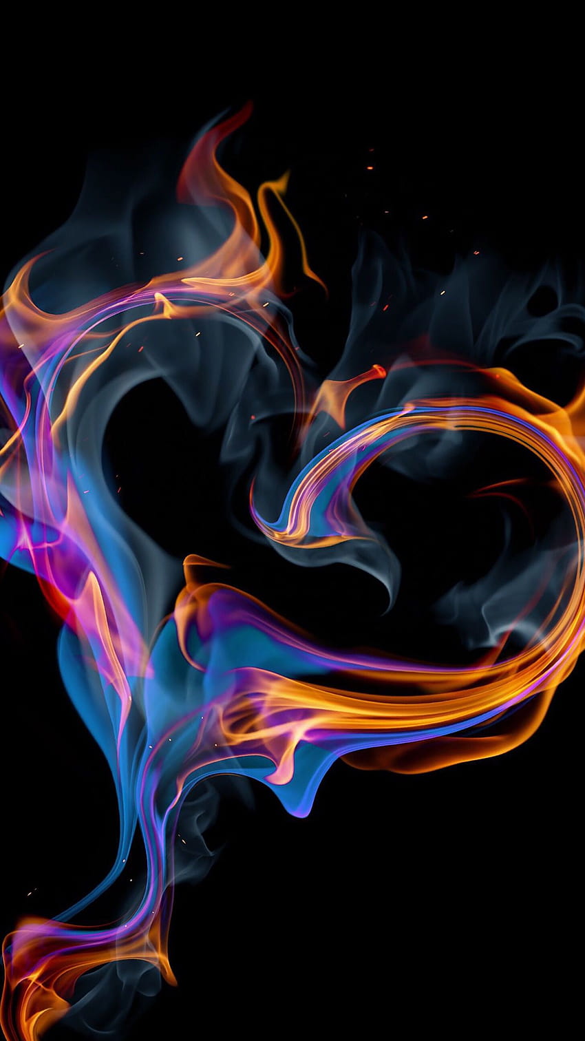 Hot Backgrounds Fire heart Heart Fire art [1457x2592] for your , Mobile & Tablet, hot vs ice HD phone wallpaper