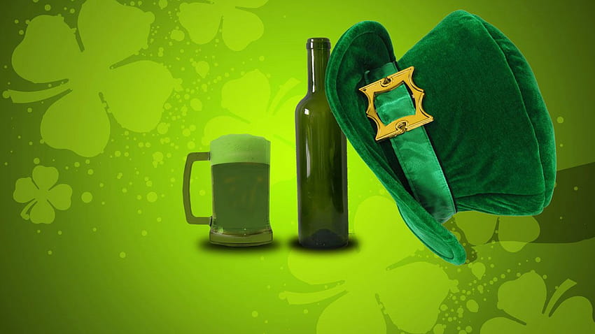 Green Hat With Beer Cup St. Patrick's Day, 1600x900 st patricks day HD wallpaper