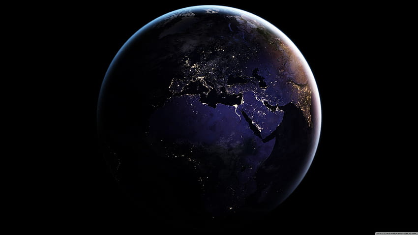 유럽, 아프리카, U TV용 울트라 배경에서 밤에 지구: & 울트라와이드 & 노트북: 태블릿: 스마트폰, 어스 울트라 HD 월페이퍼