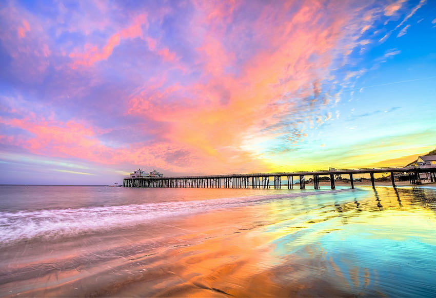 California Beach Sunset ... erişim, california sahilinde gün batımı HD duvar kağıdı