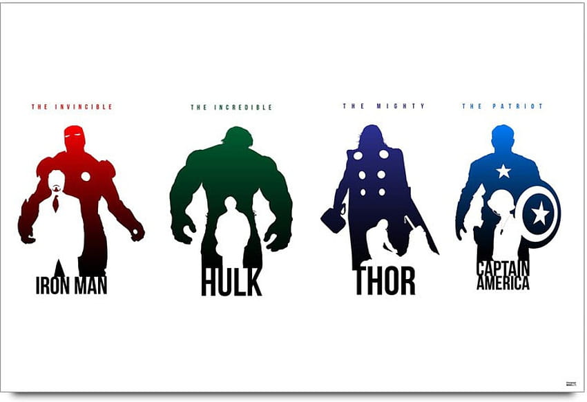 Marvel-Figuren-Silhouetten-Vektor, Avengers-Vektor HD-Hintergrundbild