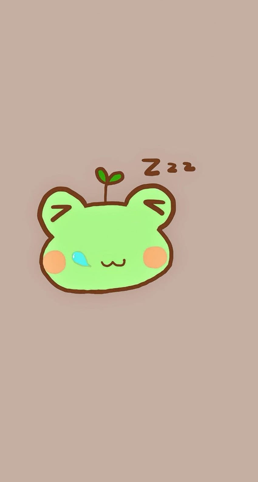 Schlafender Frosch, niedliche Froschzeichnung HD-Handy-Hintergrundbild