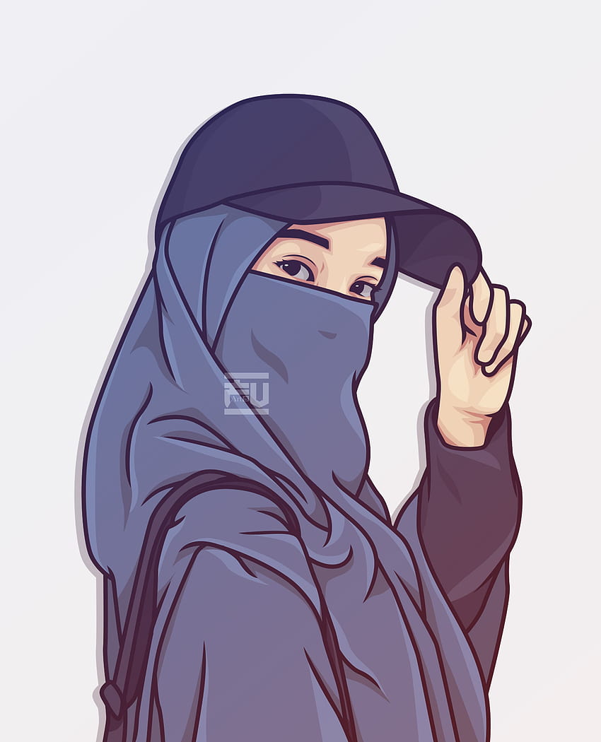 Hejab, girl cartoon hijab HD phone wallpaper