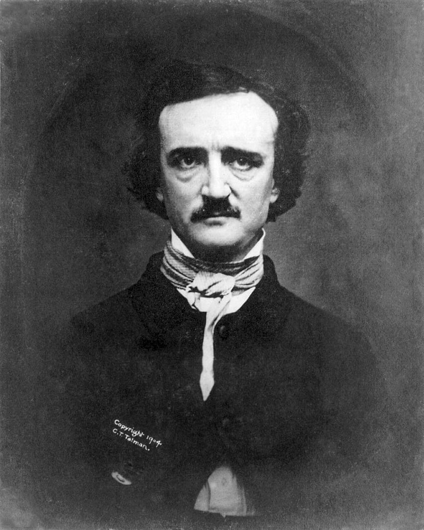 Edgar Allan Poe Czarno-biały Tapeta na telefon HD