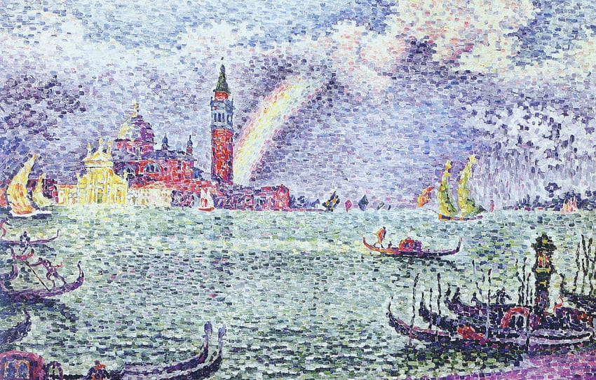 landscape, Paul Signac, pointillism, Venice. Rainbow , section живопись HD wallpaper