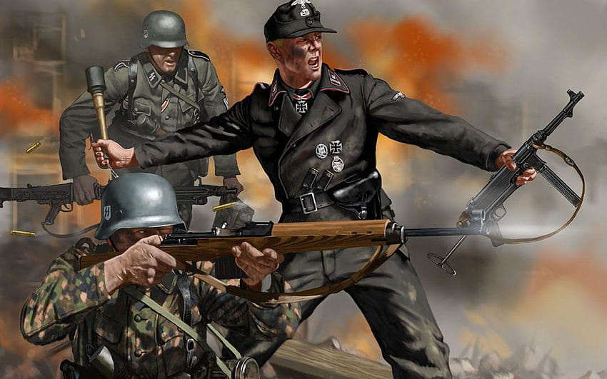 seconde guerre mondiale nazie mp40 1440x900 haute qualité, soldat nazi Fond d'écran HD