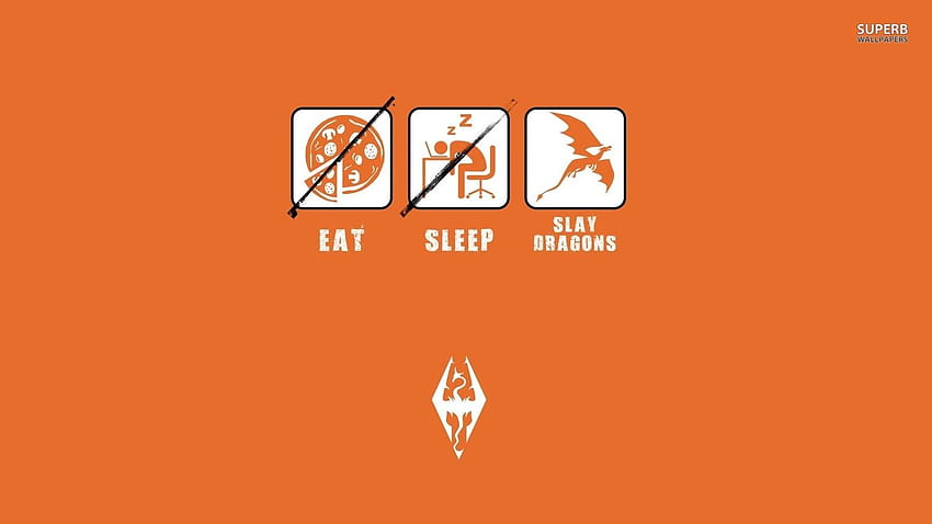 Elder Scrolls V : Skyrim Eat / Sleep / Slay Dragons, eat sleep HD wallpaper
