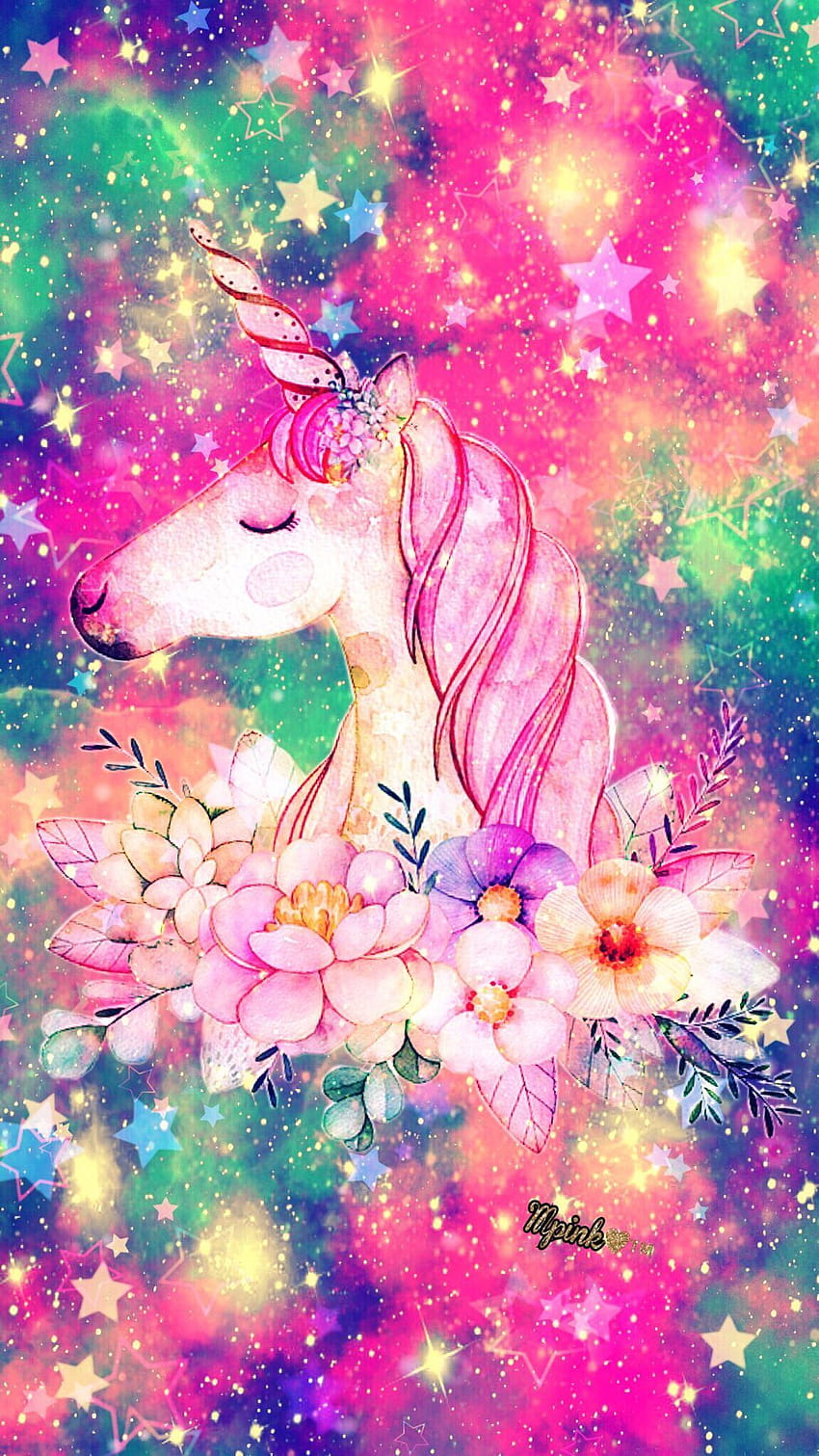 Pink Glitter Unicorn, unicorn pelangi wallpaper ponsel HD