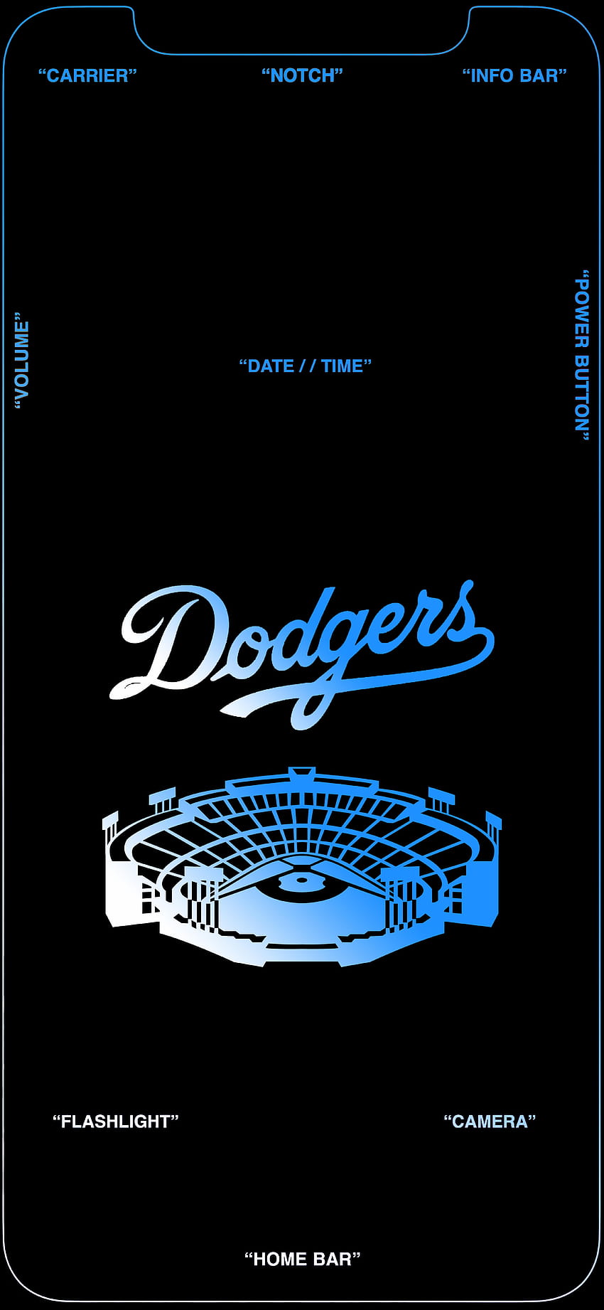 minimal dodger iPhone wallpaper I made! The time and date fit