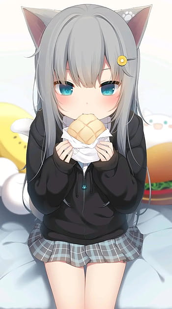 Anime girl eating ramen by Kikiiv2 on DeviantArt