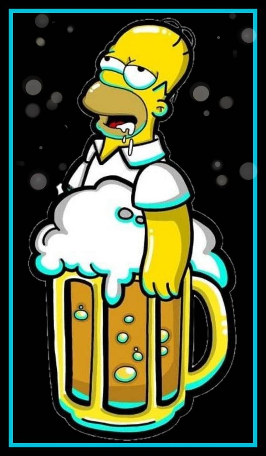 Cerveza de Homero Simpson fondo de pantalla del teléfono